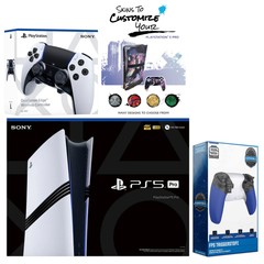 Sony PS5 Pro + EDGE Controller, Trigger Kit, MightySkins Code, 1 Year Warranty