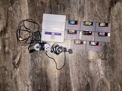 Nintendo SNES Gray Console Bundle Original, Games, Cords, And Controllers